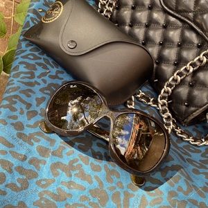 Brand new ladies Ray Ban black Jackie O sunglasses in case